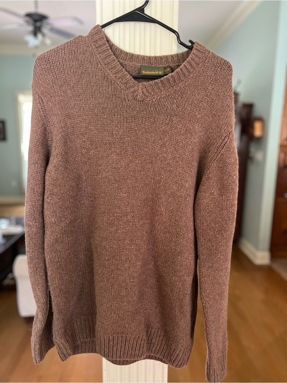 Timberland Men's Brown V Neck Lamb’s Wool Size M Blend Sweater Normcore Gorpcore